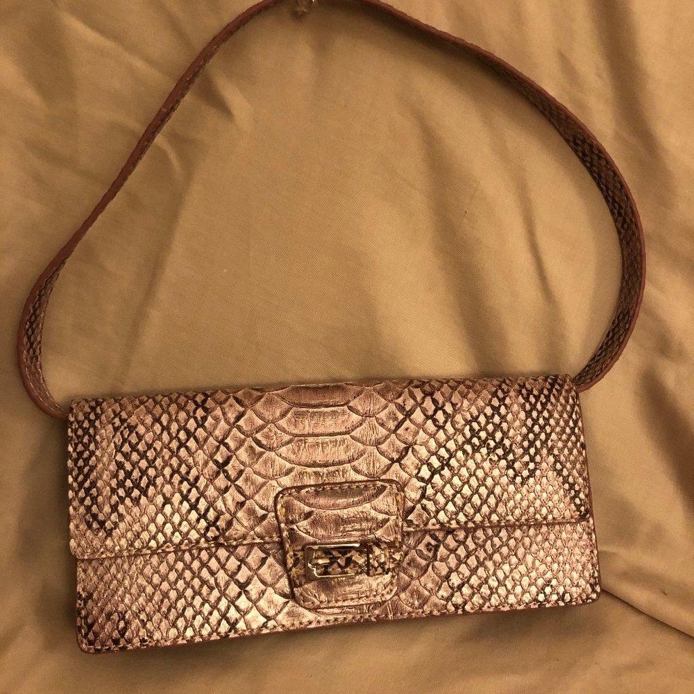Liz Claiborne Pink Faux Alligator Purse